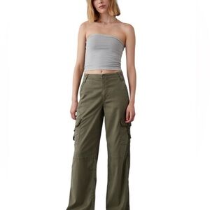 AE Dreamy Drape Stretch Super High-Waisted Cargo Baggy Wide-Leg Pant - 000